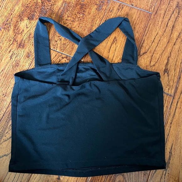 Dynamite Black Cross strap Bandeau Top - Picture 2 of 3